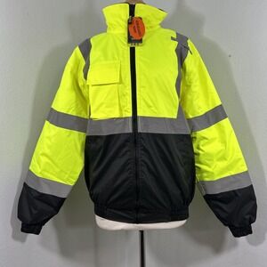 Game Workwear Safety Jacket Mens M ANSI Waterproof Reflective‎ Windbreaker